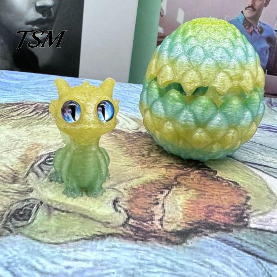 Home Decor Dragon Egg 3D Printed Ornament Vibrant Color Small Size Stress Relief Fidget Toy Adorable Cartoon Statue Sculpture