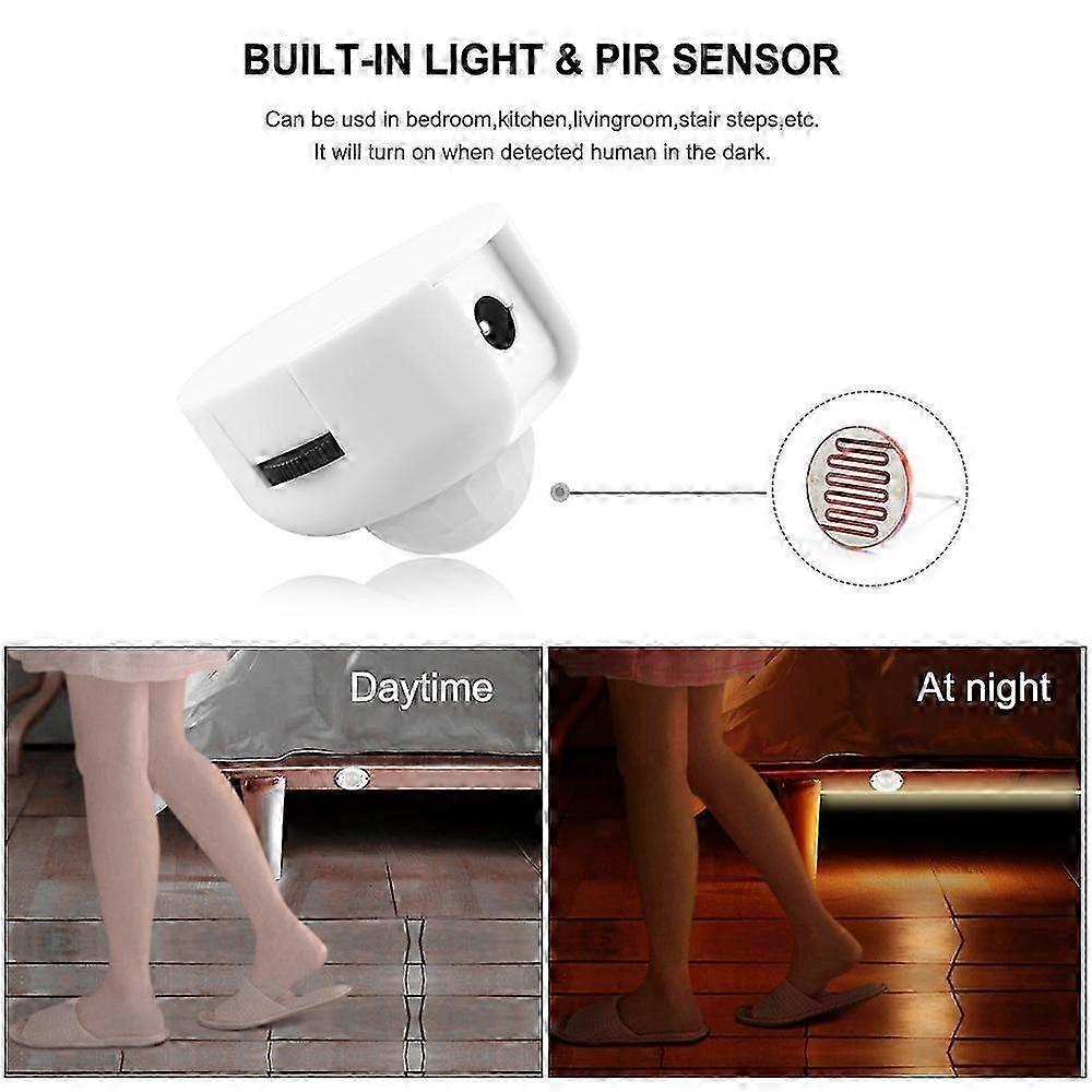 Wireless PIR Motion Sensor LED Strip Light Auto on/Off Stair Wardrobe Closet Kitchen LED Light lamp (5M, Warm White)