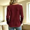Women's Round Neck Long Sleeve Top, Color Slim Fit Blouse with Trim Sleeves for Casual Wear