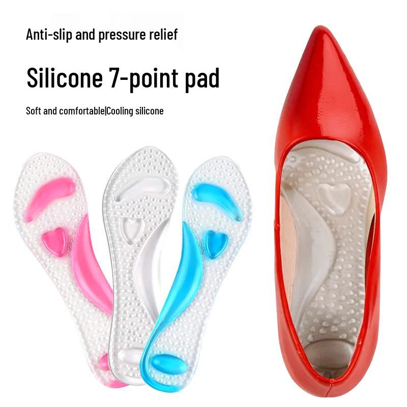 Clear Arch Support Gel Pads: Seven-Point Metatarsal Shock Absorption Insoles for High Heels and Flat Feet