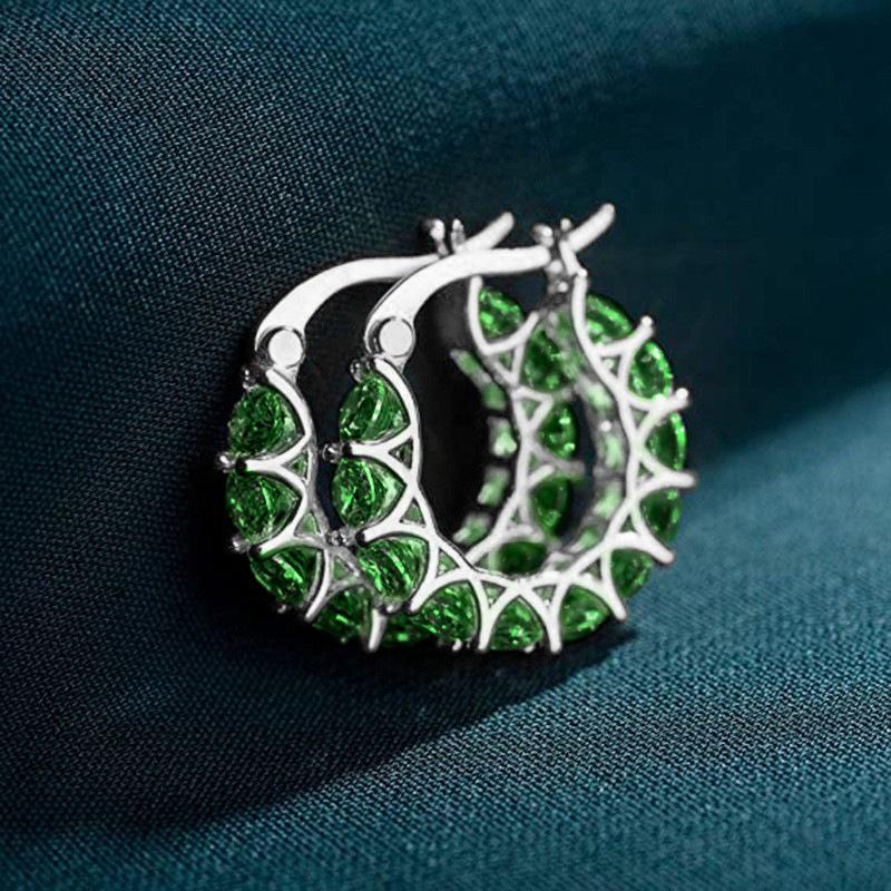 Huitan High Quality Cubic Zirconia Women Hoop Earrings Stylish Girl Accessories Party Daily Wearable Fashion Jewelry Drop Ship