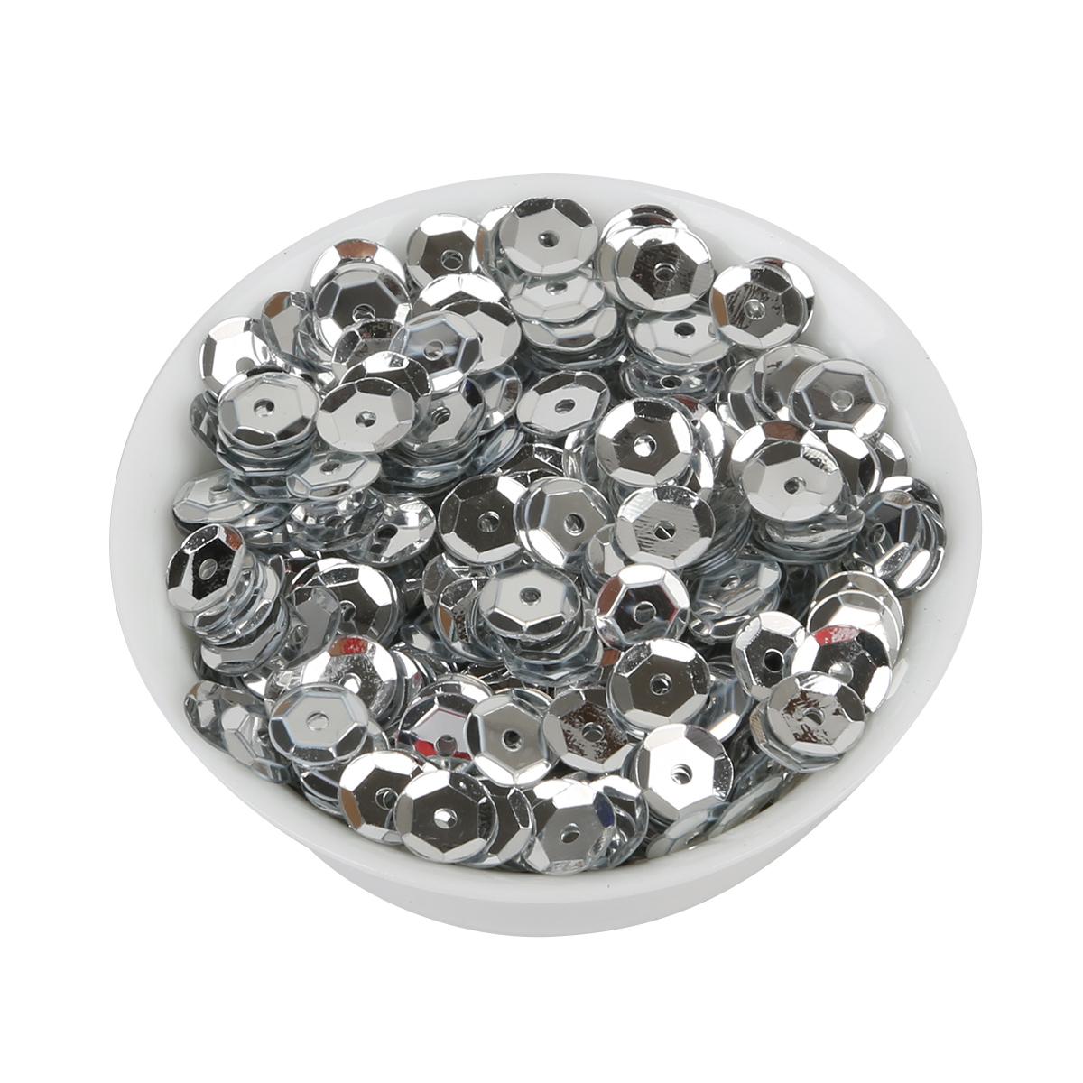 

1200pcs(20g) 6 мм блестки ПВХ плоские круглые свободные пайетки Вышивание свадебных ремесел женские аксессуары для одежды серебряный