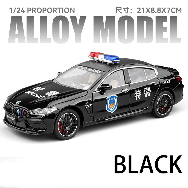 1:24 Scale M8 Police Vehicle Model Alloy Cars Toys Boys Sound Light Diecast Metal Pull Back Auto Gift Hot Wheels Collect Premium
