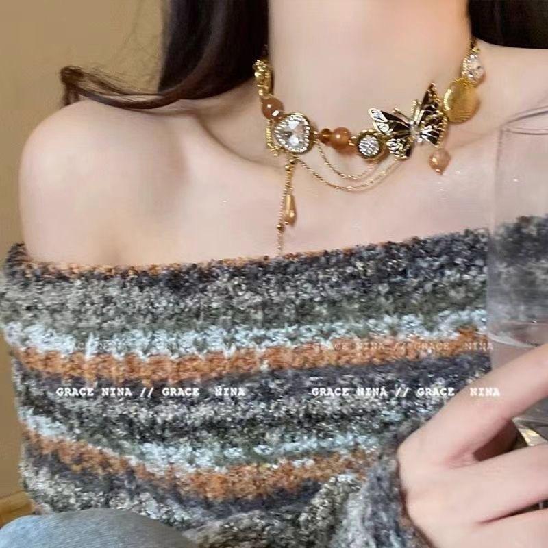 

Геометрическое ожерелье с подвеской из больших и маленьких квадратов One Size