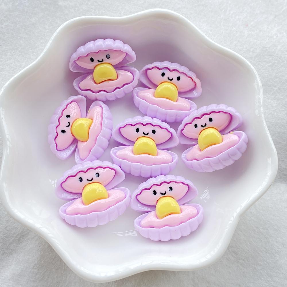 10Pcs New Resin Cartoon Starfish, Crab, Shell, Fish Series Flat Back Cabochons Scrapbooking DIY Jewelry Craft Decoration