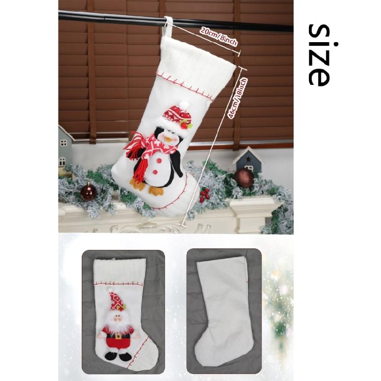 Christmas Stocking for Fireplaces Decoration Stylish Hanging Gifts Bag Santa/Snowman/Elk/Penguins Party Supplies