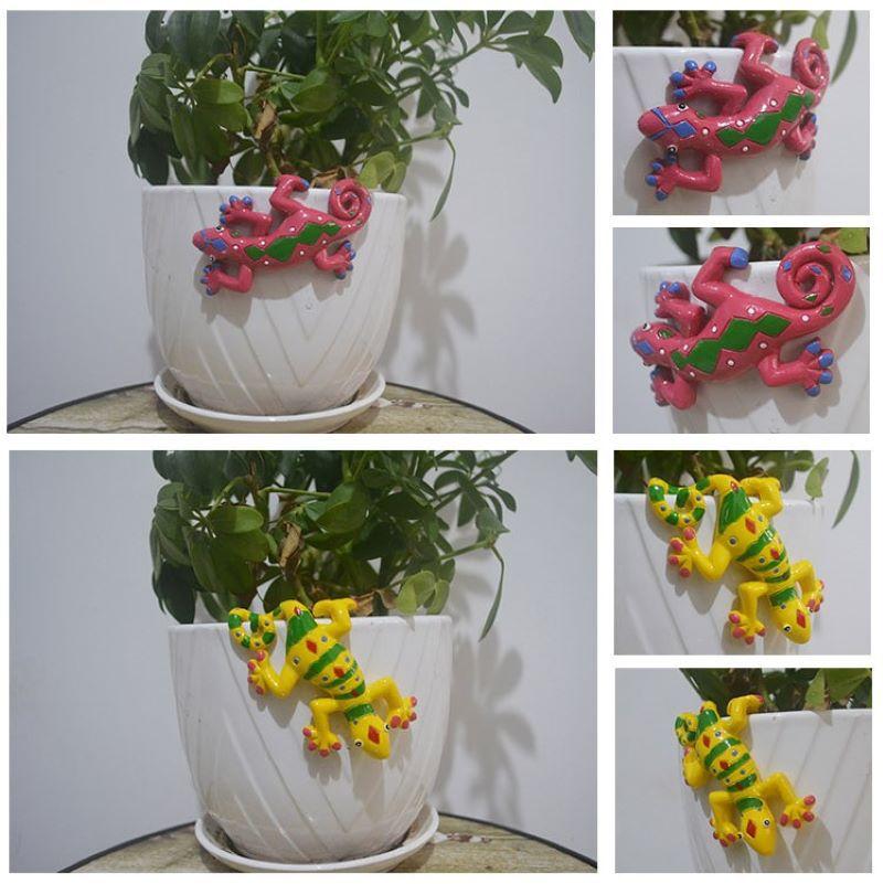 4 Stück/Set Blumentopfdeko Kleine Eidechsenanhänger Kriechende Eidechsen für Garten Hof Anhänger Hängender Blumentopf Eidechse Harz Neu