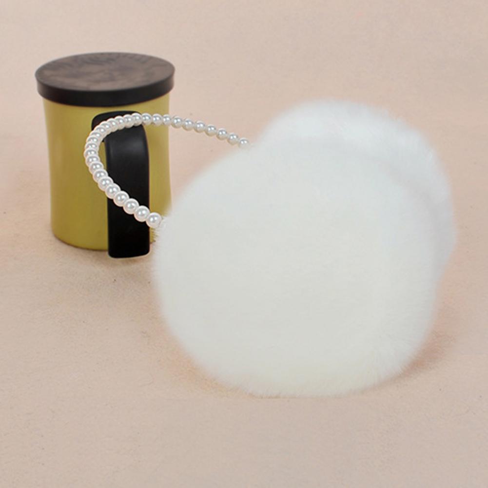 Autumn Winter Women Earmuff  Solid Color Imitation Pearl Decor Faux Rabbit Fur Plush Ear Warmer Non-slip Lightweight Ear Cover
