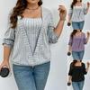 2025 European and American V-neck Metal Buckle Jacquard Long-sleeve T-shirt - Spring/Autumn Collection