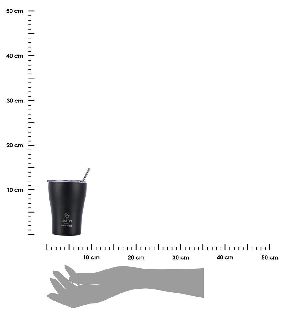 Czarny Kubek Termiczny Ze Słomką 350 Ml Midnight Black