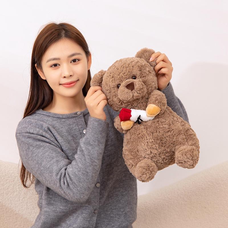 New Valentine's Day Rose Lazy Bear Doll Cute Teddy Bear Plush Toy Doll Girls Gift