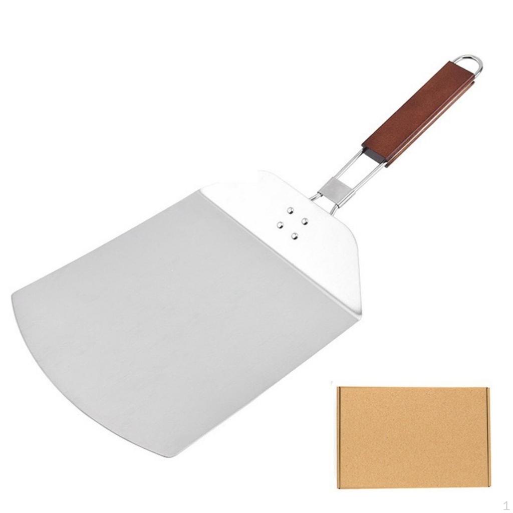 Pizza Peel Foldable with Wooden Handle Folding Oven Tool for Home Cooks, Bakery