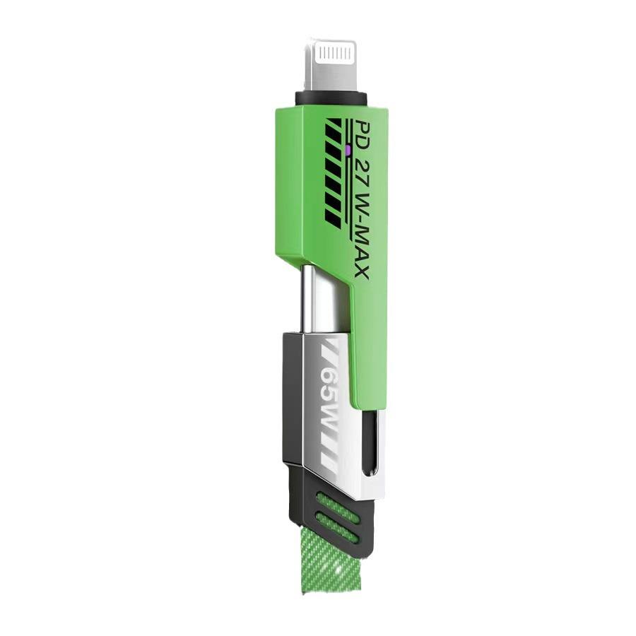 High-Quality PD27W 4-in-1 Fast Charging Braided Cable, Compatible with Apple 15