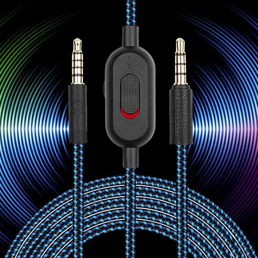 2m Audio Cord Line with Volume Controller and Mute Game Headphone Audio Cable Replacement for Logitech GPRO X G233 G433 Headset