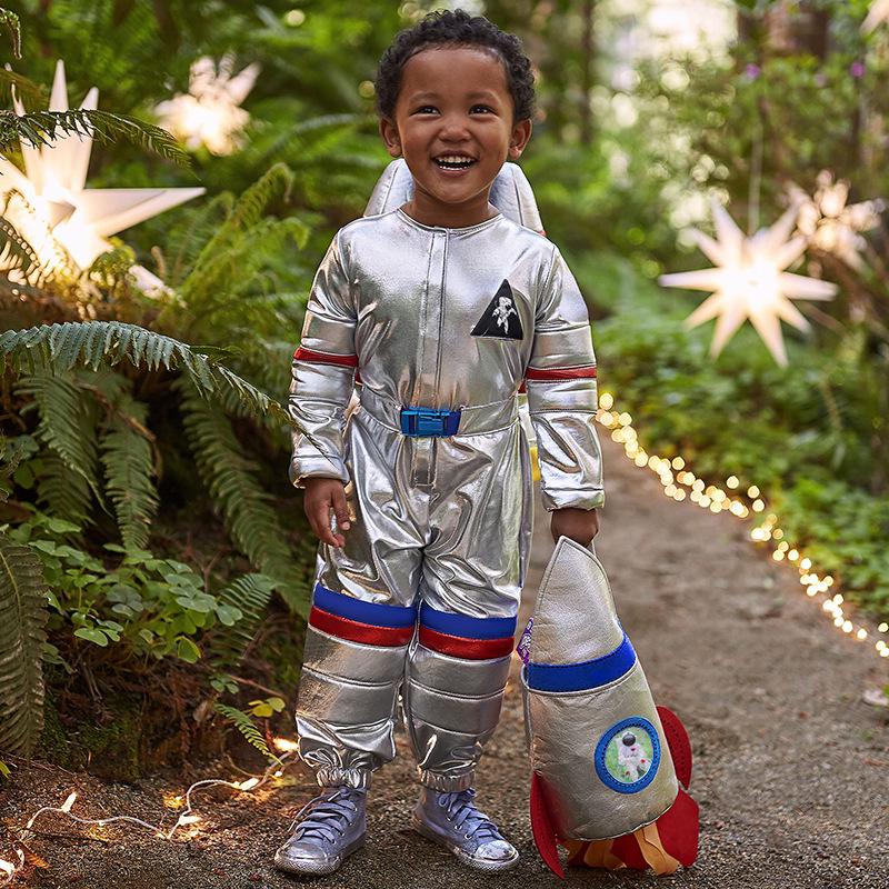 Zilver Astronaut Cosplay Kostuum voor Kinderen - Klaar voor Sportdag & Optreden