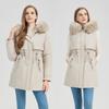 Parker Cotton-padded Jacket Women's Winter New Waist Cotton-padded Jacket Long Cotton-padded Jacket with Velvet Padded Coat.