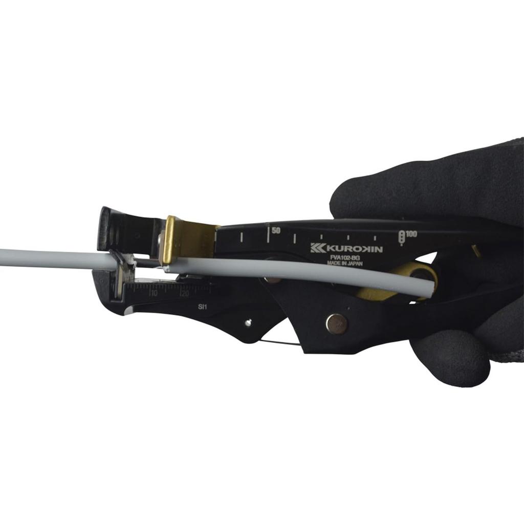 Fujiya KUROKIN VA Wire Stripper 185mm FVA102-BG Black Gold Professional Electrician Tool for VVF and Eco Wires