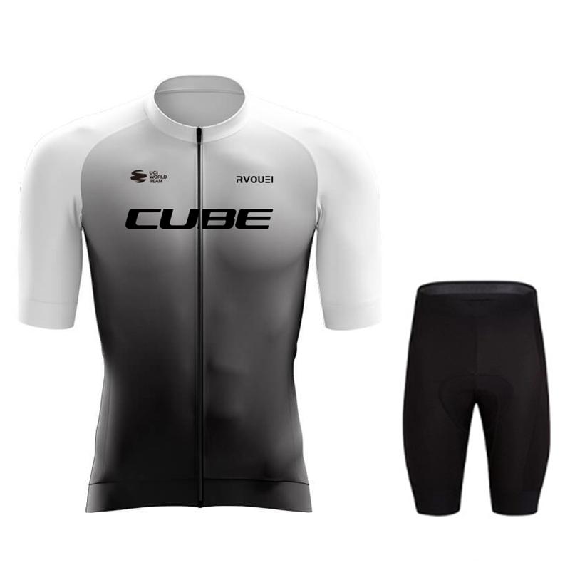 Rvouei Cube Team Quick Drying  Clothing MTB Bike Uniform Maillot Ropa Ciclismo Hombre Bicycle Suit 2026 Summer Breathable Cycling Suit Set