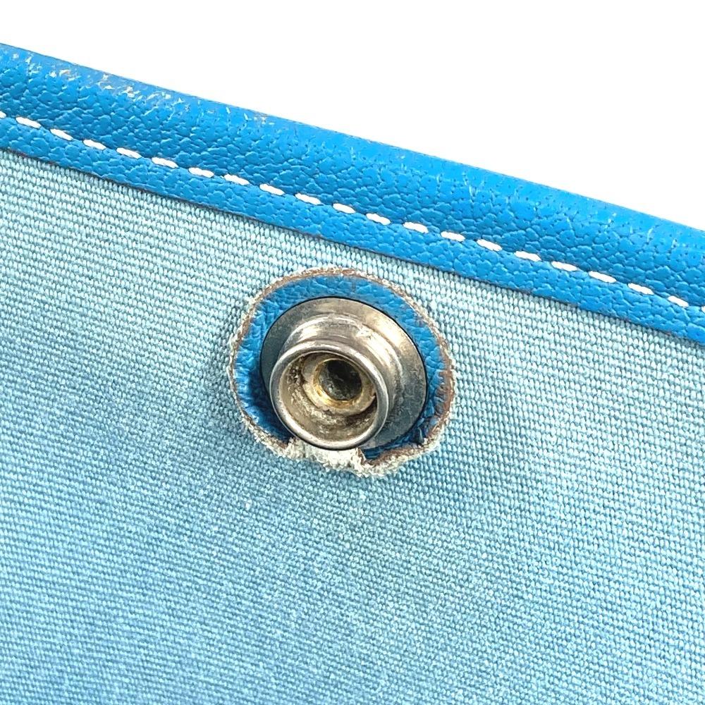 Hermes Garden Party TPM Hand Bag Tote Bag Toile Offishe/Leather Blue
