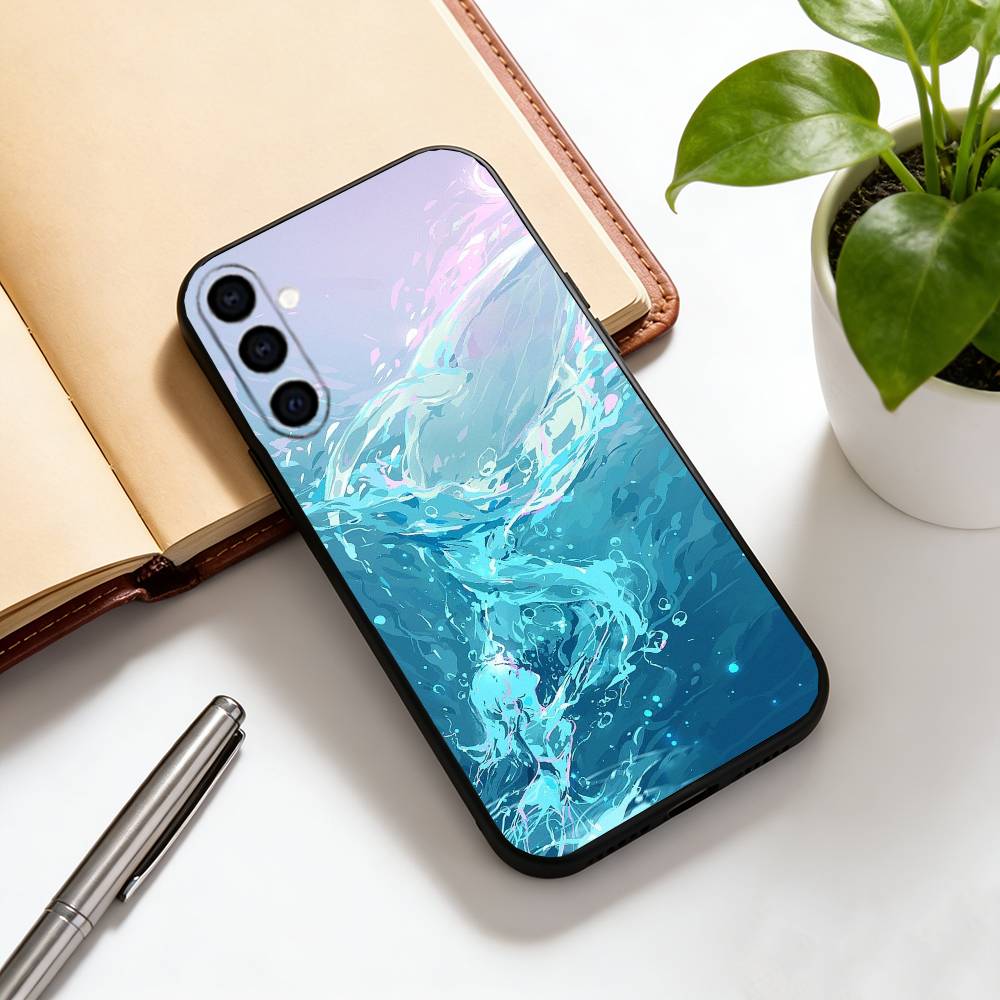 Deep Sea, Starry Sky, Blue Whale. Phone Case For Samsung Galaxy A73,A72,A71,A70,A53,A52,A51,Others Soft Black Cover