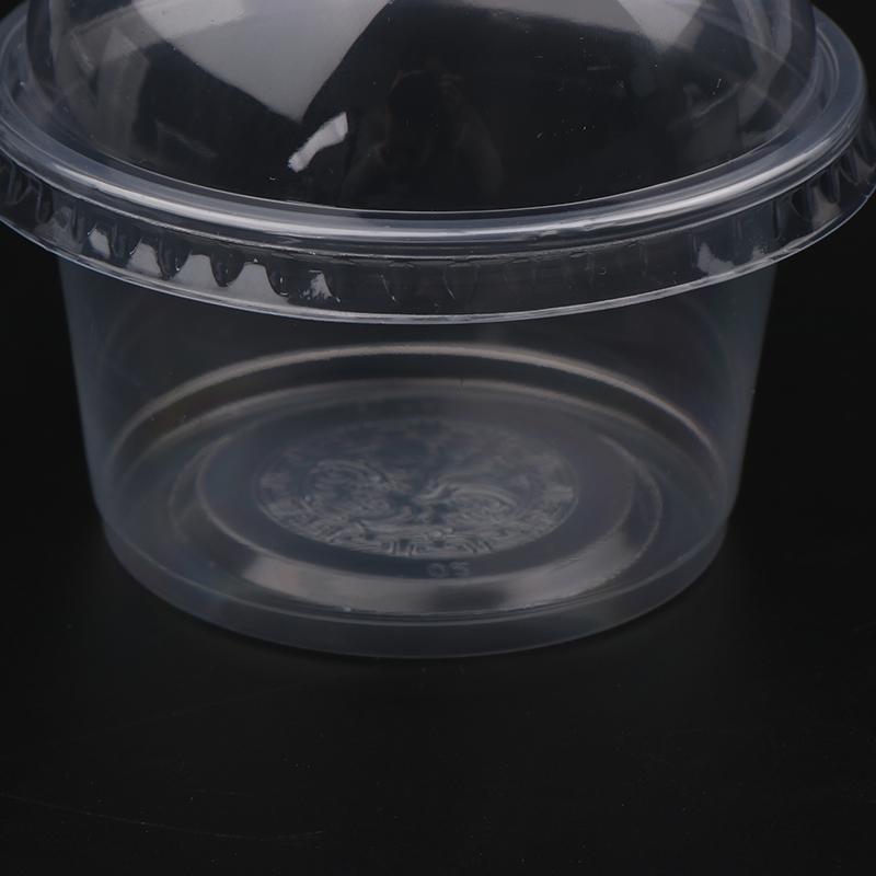 50Pcs 250Ml Disposable Salad Cup Transparent Plastic Dessert Cups Bowls Container With Dome/Flat Lids Ice Cream Dessert Cups