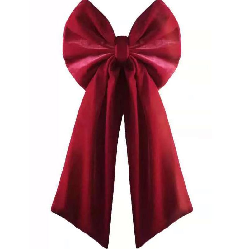 

Large Red Velvet Christmas Tree Topper with Burgundy Bows, All-Weather Holiday Decor for Indoor Outdoor Home Wedding Settings