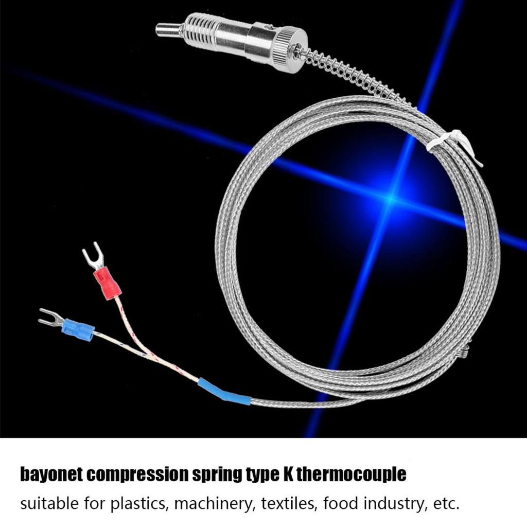 Bayonet Compression Spring Type K Thermocouple Temperature Sensor Wire 0 400 celsius  (3 m)