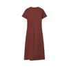 Fila Original Split Goddess Dress III Fashion Simple Classic Retro Elegant Relaxed Casual Versatile Comfortable Short Sleeve Maxi Dress F51W629304FBN