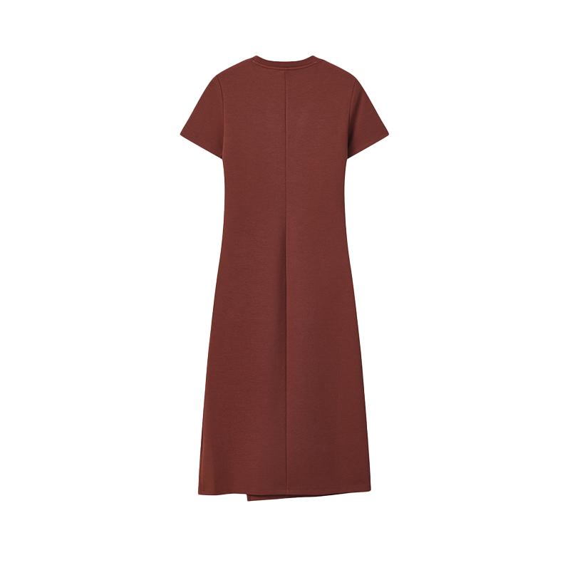 Fila Original Split Goddess Dress III Fashion Simple Classic Retro Elegant Relaxed Casual Versatile Comfortable Short Sleeve Maxi Dress F51W629304FBN