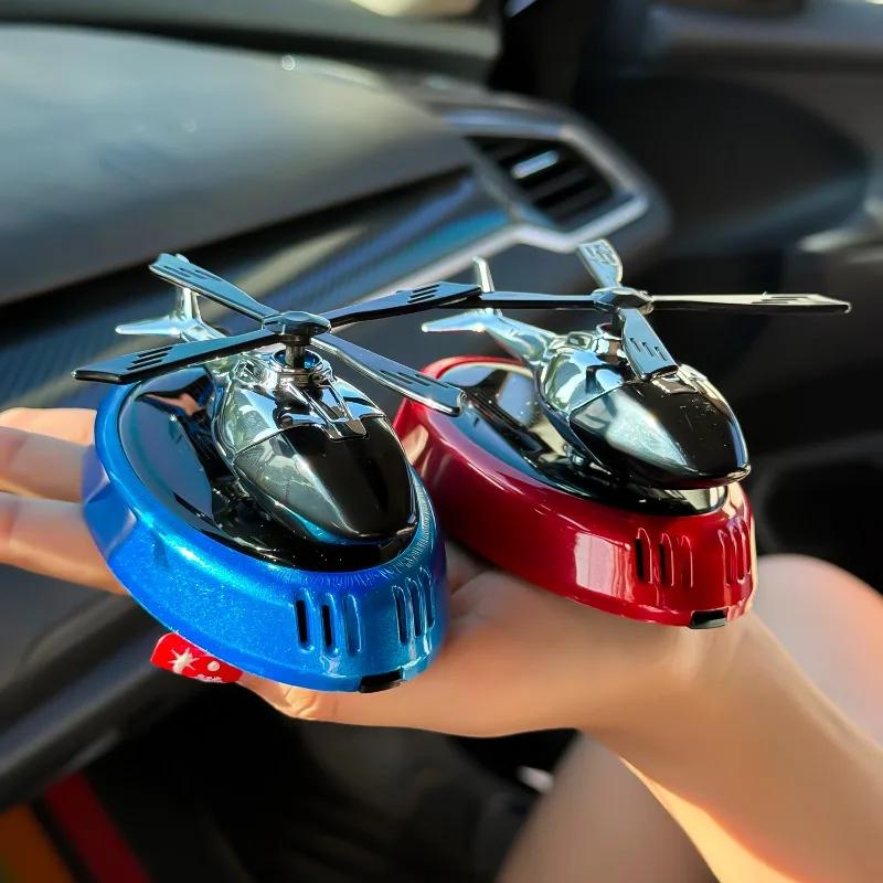 Solar Powered Car Air Freshener Rotating Airplane Decor Auto Fragrance Dispenser with Essential Oil for Vehicle Interior