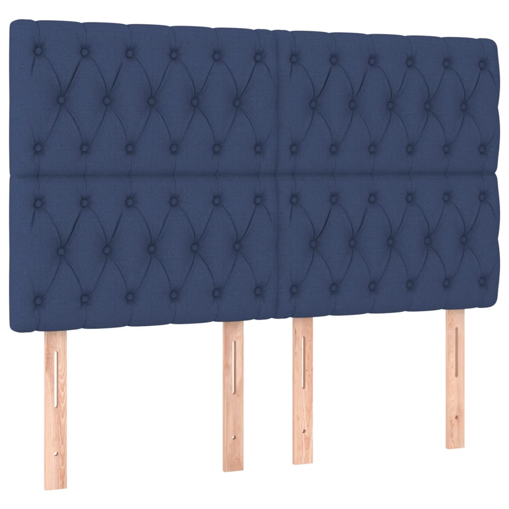 Box Spring Bed with Mattress Blue 160 x 200 cm Fabric