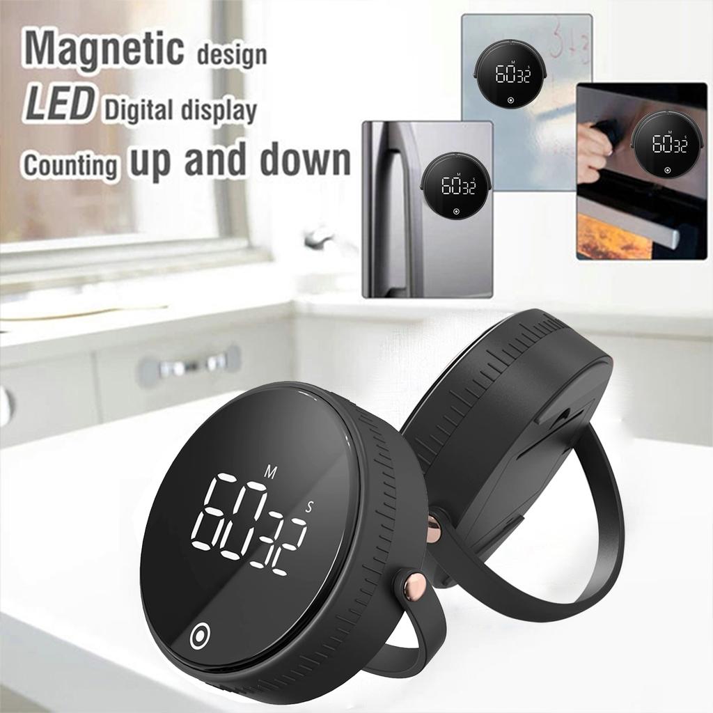Kitchen Digital Timer With Large Led Display Adjustable Memory Function Silent Magnetic Countdown Clock