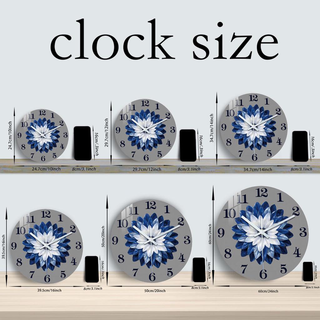 High-Quality Artistic High-Quality Floral High-Quality Wooden High-Quality Wall High-Quality Clock, 10-24Inch High-Quality Silent High-Quality Wall