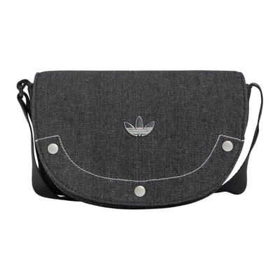 Bolsa Transversal Portátil Originals Mistura de Algodão com Poliéster Reciclado, Bolsa de Ombro Feminina Preta Adidas IT7366