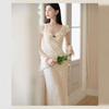 Women's 2026 French Floral Print Camisole Dress - Elegant, Slimming, Age-Reducing, Korean Style, Mid-Length Summer Fashion