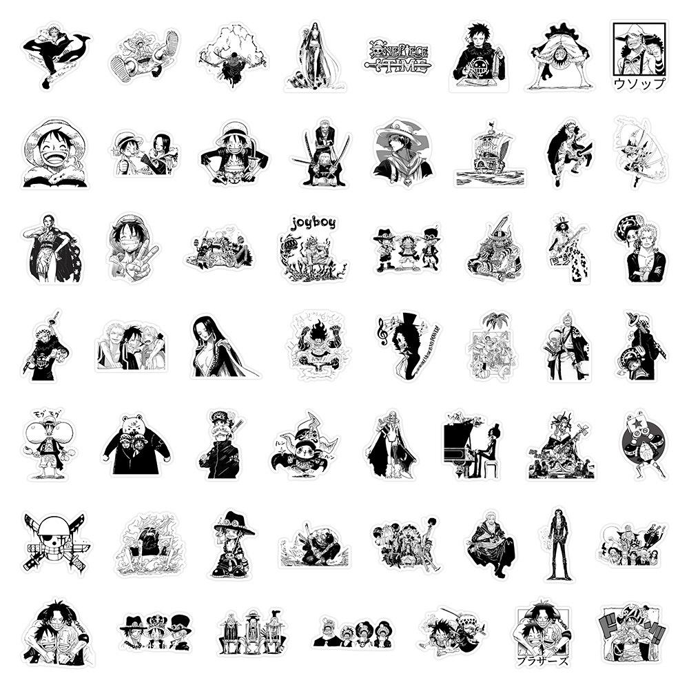10/30/50/100pcs ONE PIECE Cartoon Stickers Black White Anime Decals DIY Journal Fridge Guitar Reward Cool Luffy Graffiti Sticker