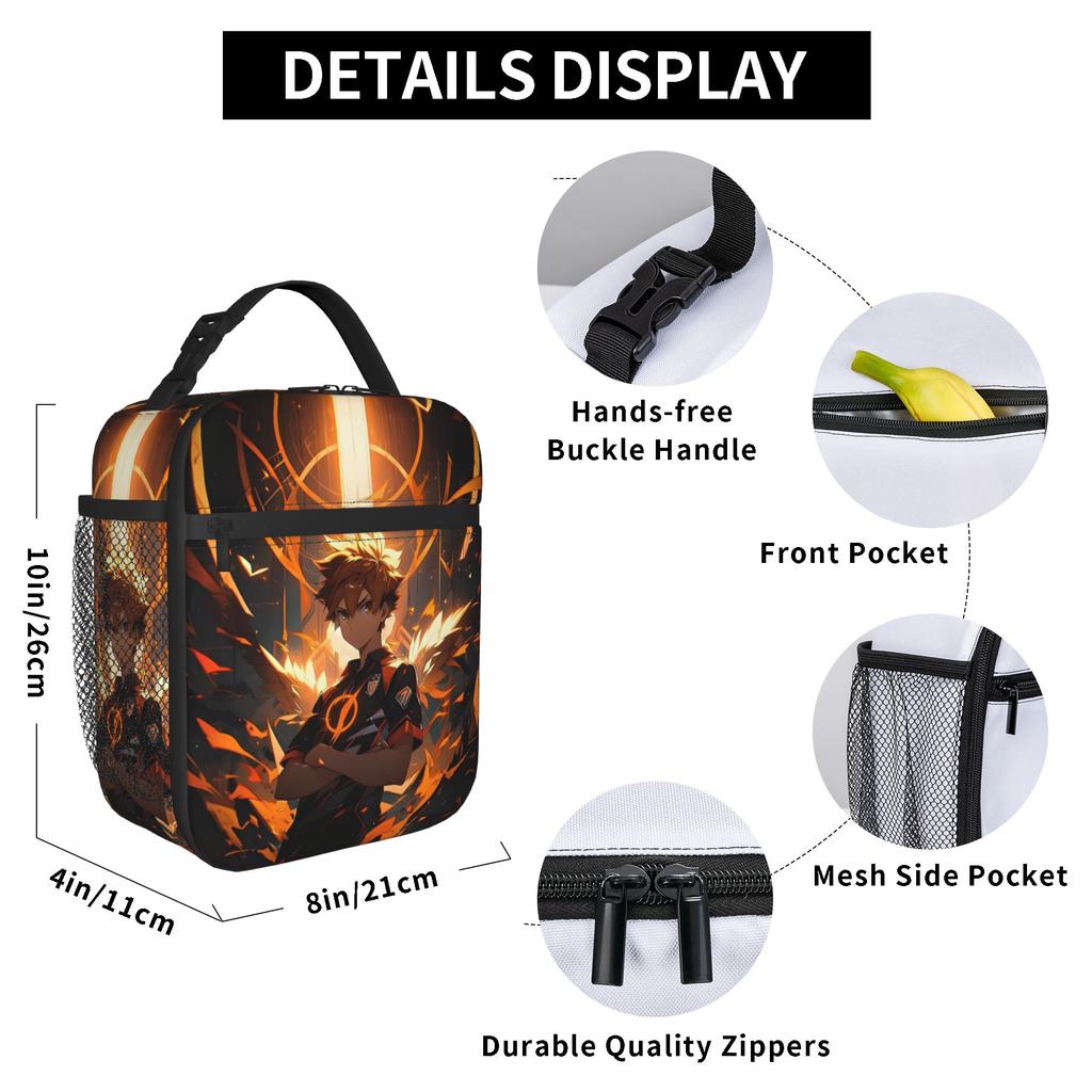 Hinata Shoyo Haikyuu  Insulated Lunch Bag Thermal Bag Reusable,Meal Container  High Capacity Tote Lunch Box Food Handbags