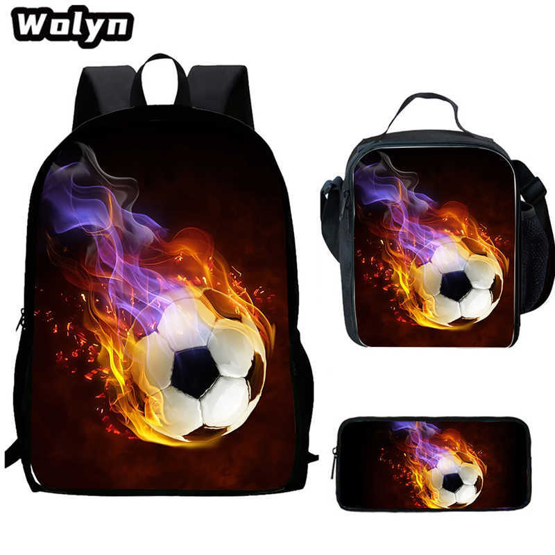 Football School Bag High Definition Waterproof Printing Multi-Functional Load Reduction Ridge Backpack