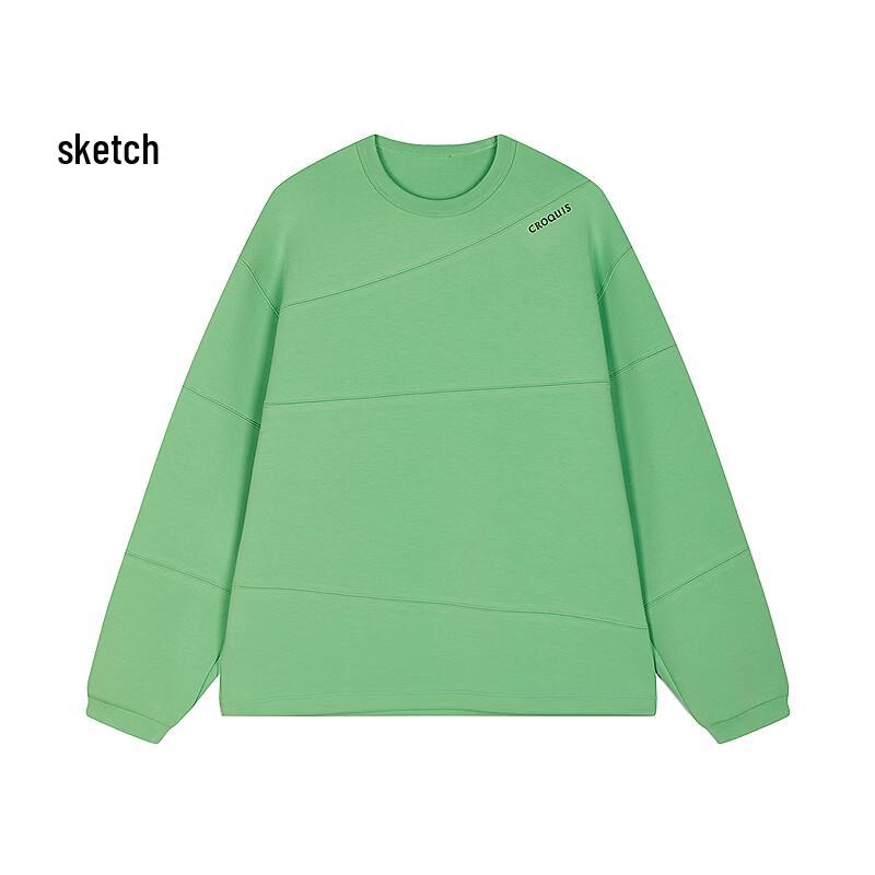 CROQUIS Men's H-Shape Loose Round Neck Pullover Sweatshirt