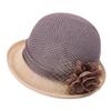 Spring And Summer Thin Breathable Crimped Top Hat Women'S Versatile Elegant Flower Mother Sunshade Basin Hat Travel Sunscreen Sun Hat