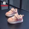 Babu Dou 2025 Spring Girls' Lightweight Breathable Leather Toddler Sports & Skate Shoes