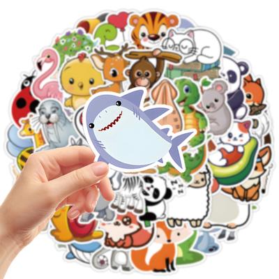 50PCS Cute Animal Stickers Colorful Animal Waterproof Vinyl Sticker Zoo Animal Decals Water Bottle Laptop Scrapbook Skateboard