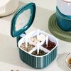 Seasoning Box Set, 4-in-one Salt Shaker, Household Kitchen Seasoning Box with Lid
