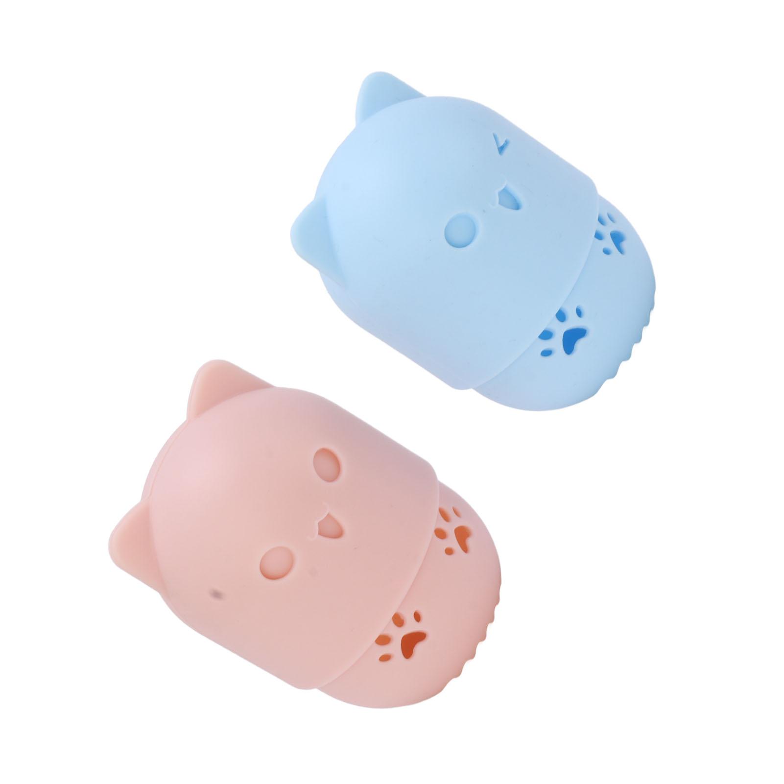 Makeup Sponge Holder Cute Cat Shape Washable Reusable Brthable Hollow Design Makeup Sponge Travel Case
