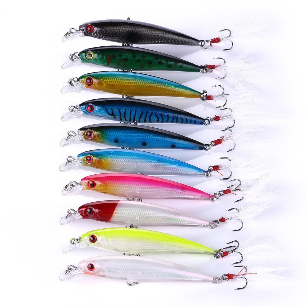 10pcs/box With Box Artificial Fishing Bait Set 9cm/8g Fishing Lures Kit  Fishing Accessories