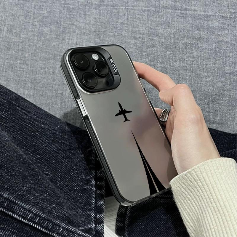 Aircraft Track Route Pattern Mobile Phone Case Suitable for iPhone 17 16 15 14 13 12 11 Pro/ Max /Plus Anti-fall and Shock