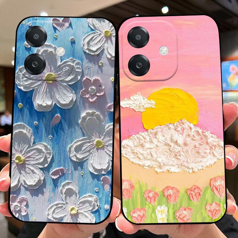 Cases For Oppo A3 4G 5G Cute Cartoon Phone Cover For OPPO A60 Soft TPU Silicone Matte Shockproof Coque Bumper Fundas Phone Bags