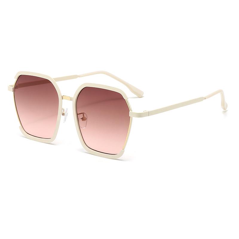 Trendy Retro Metal Half-Rim Sunglasses with UV Protection - European & American Street Style