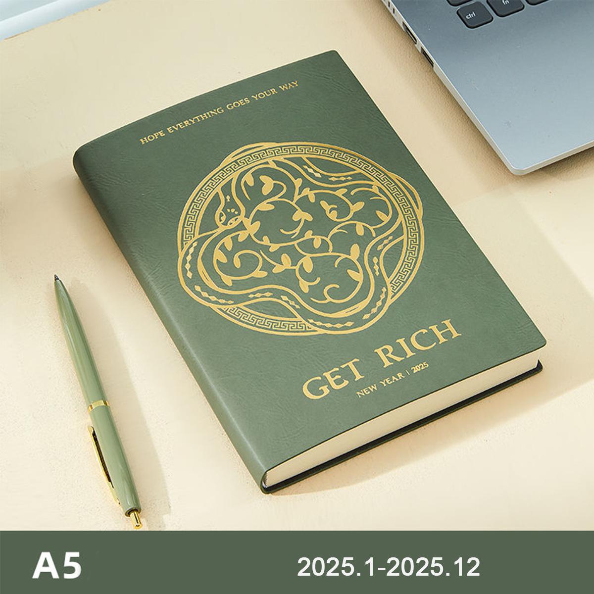 

Планировщик времени для студентов формата А5, календарь на 2025 год, деловой блокнот, мягкая кожаная обложка, ежедневник на 365 дней, памятка, блокнот, 178 листов, A5