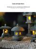 Envy Porcelain Stone Lantern: Small Chinese Pavilion Ornament for Desktop or Fish Tank Scenery.